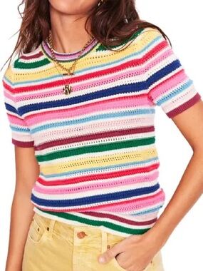 Stripe Open Stitch Cotton
Sweater